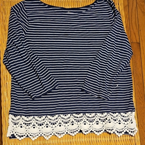 St. John's Bay Tops - 2/$15 St. John's Bay  Top with Lace Hem